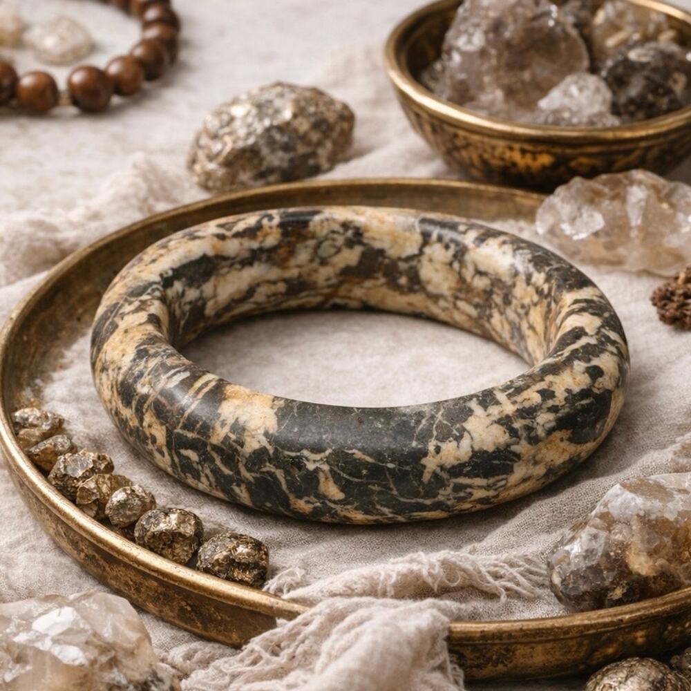 Vintage West African Ahbeg Marble Elbow Bracelet